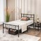 Black Heart-shaped Twin XL Metal Bed Frame with Headboard and Footboard